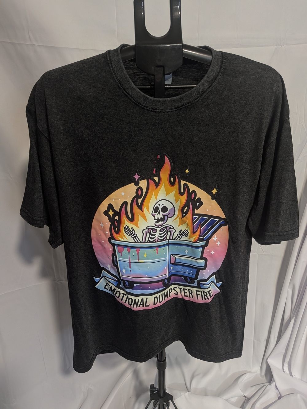 Emotional Dumpster Fire Graphic Tee - Black